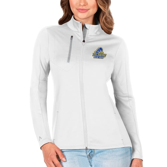 Women's Antigua White/Silver Delaware Fightin' Blue Hens Generation Full-Zip Jacket