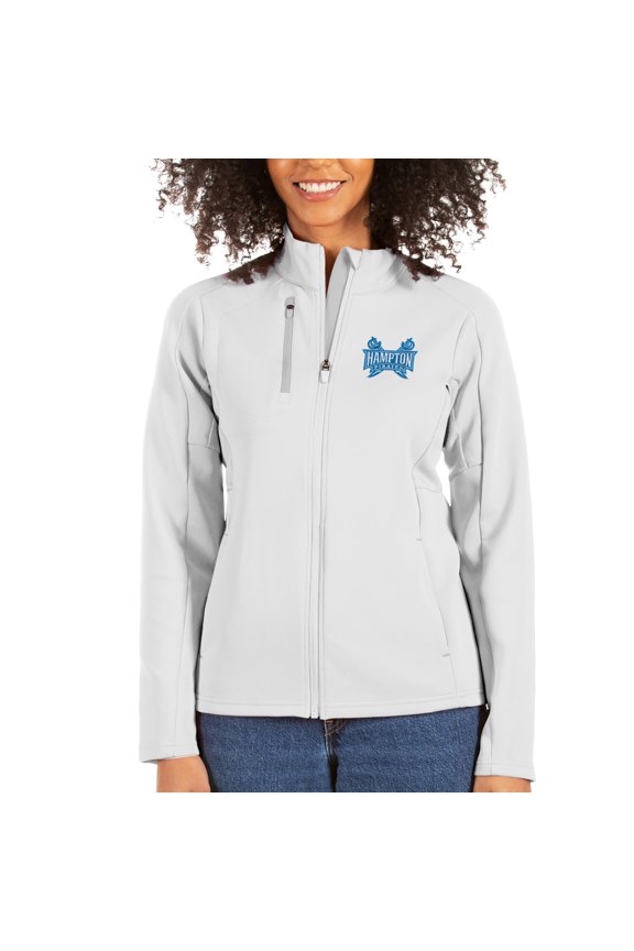 Women's Antigua White/Silver Hampton Pirates Generation Full-Zip Jacket