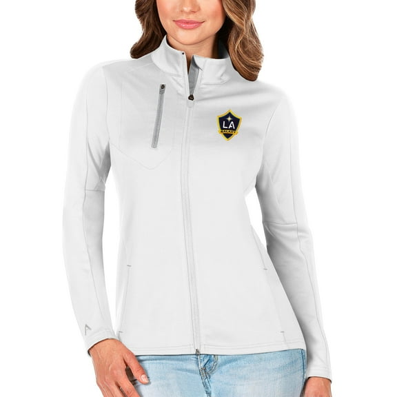 Women's Antigua White/Silver LA Galaxy Generation Full-Zip Jacket