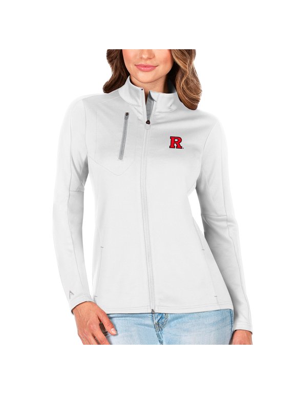 Women's Antigua White/Silver Rutgers Scarlet Knights Generation Full-Zip Jacket