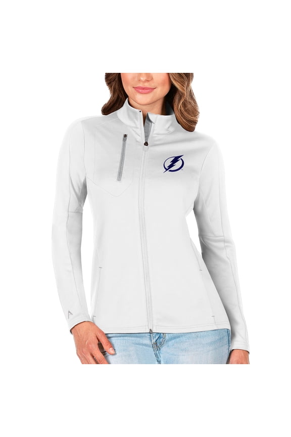 Women's Antigua White/Silver Tampa Bay Lightning Generation Full-Zip Pullover Jacket