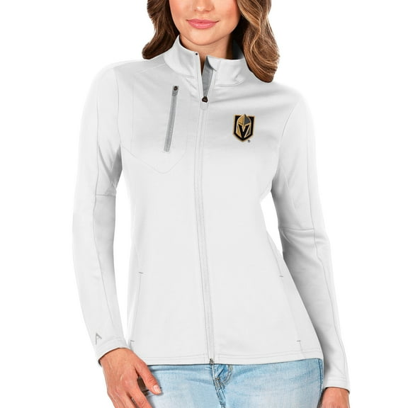 Women's Antigua White/Silver Vegas Golden Knights Generation Full-Zip Pullover Jacket