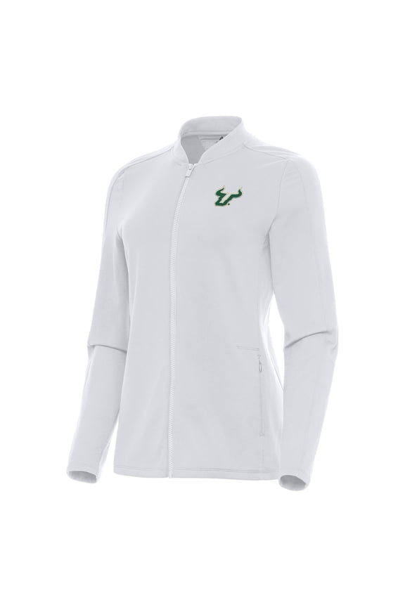 Women's Antigua White South Florida Bulls Continual Full-Zip Jacket