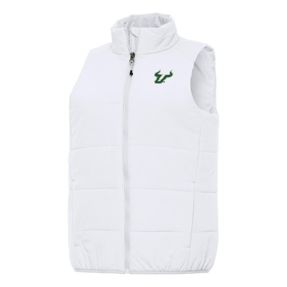 Women's Antigua White South Florida Bulls Experience Full-Zip Vest
