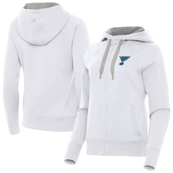 Women's Antigua White St. Louis Blues Victory Full-Zip Hoodie