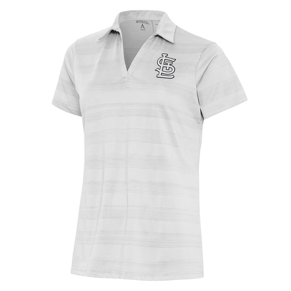 Women's Antigua White St. Louis Cardinals Brushed Metallic Compass Polo