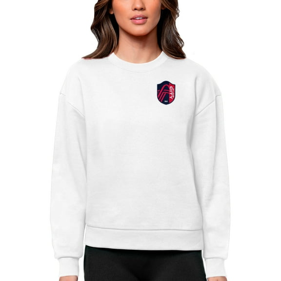 Women's Antigua White St. Louis City SC Team Logo Victory Pullover Sweatshirt
