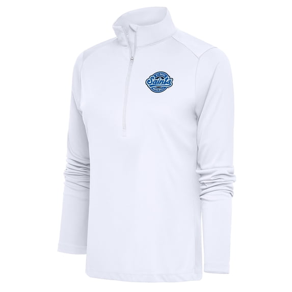 Women's Antigua White St. Paul Saints Tribute Half-Zip Pullover Top