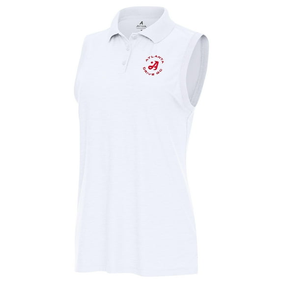 Women's Antigua White TGL Atlanta Drive GC Recap Sleeveless Performance Polo