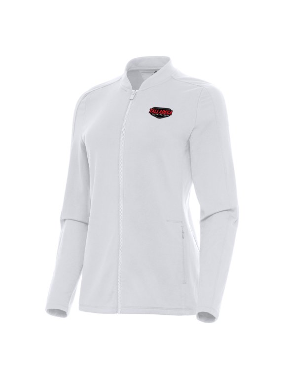 Women's-Antigua White Talladega Superspeedway Continual Full-Zip Jacket