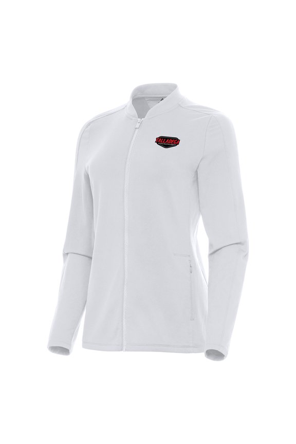 Women's-Antigua White Talladega Superspeedway Continual Full-Zip Jacket