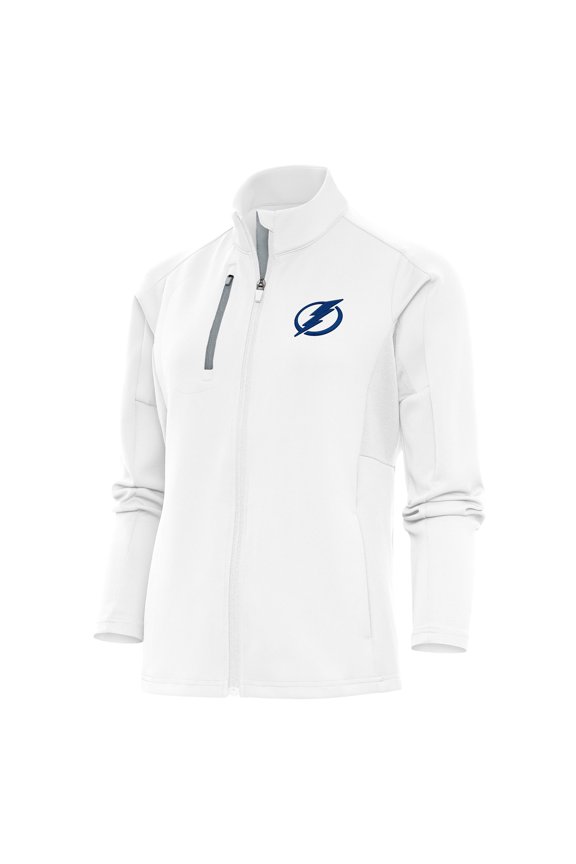 Women's Antigua White Tampa Bay Lightning Team Logo Generation Full-Zip Jacket
