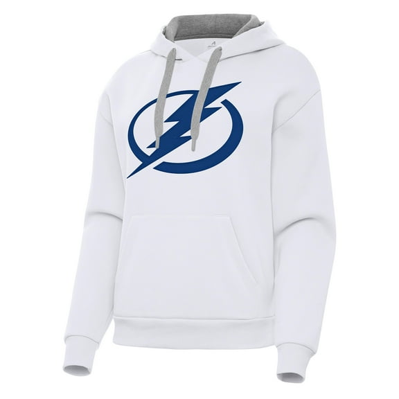 Women's Antigua White Tampa Bay Lightning Victory Pullover Hoodie