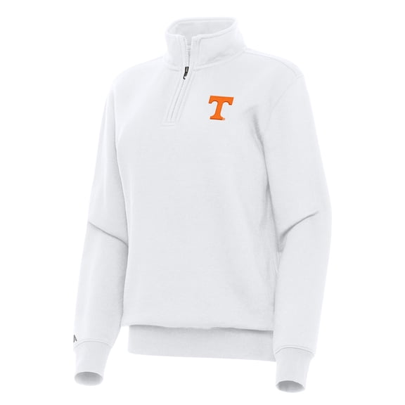 Women's Antigua White Tennessee Volunteers Victory Quarter-Zip Sweatshirt