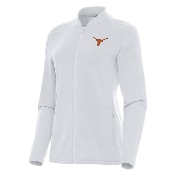 Women's Antigua White Texas Longhorns Continual Full-Zip Jacket