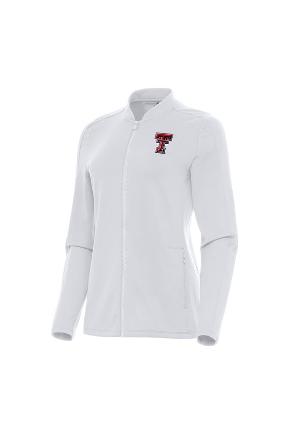 Women's Antigua White Texas Tech Red Raiders Continual Full-Zip Jacket