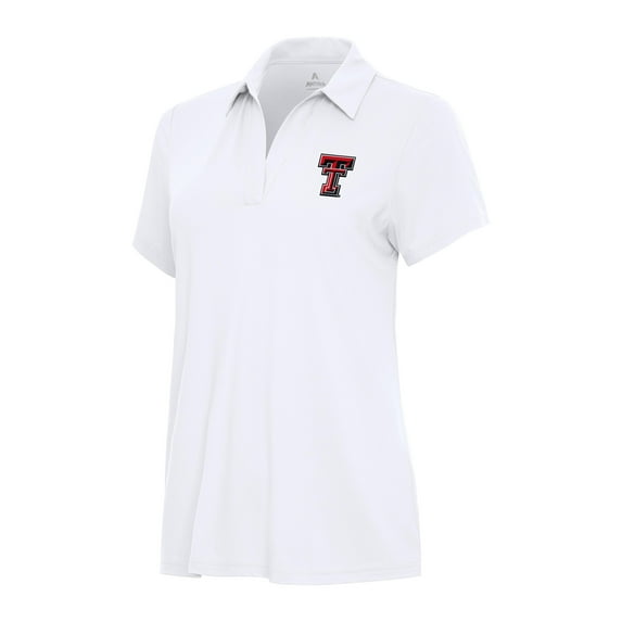 Women's Antigua White Texas Tech Red Raiders Era V-Neck Polo
