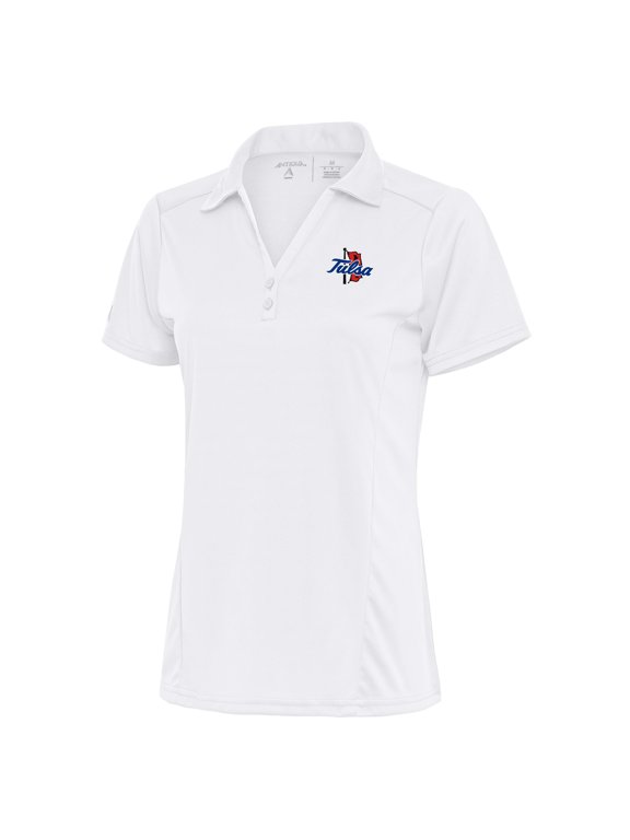 Women's Antigua White Tulsa Golden Hurricane Tribute Polo