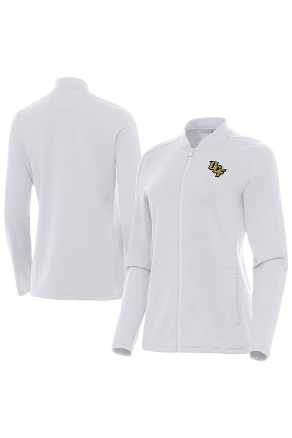 Women's Antigua  White UCF Knights Continual Full-Zip Jacket