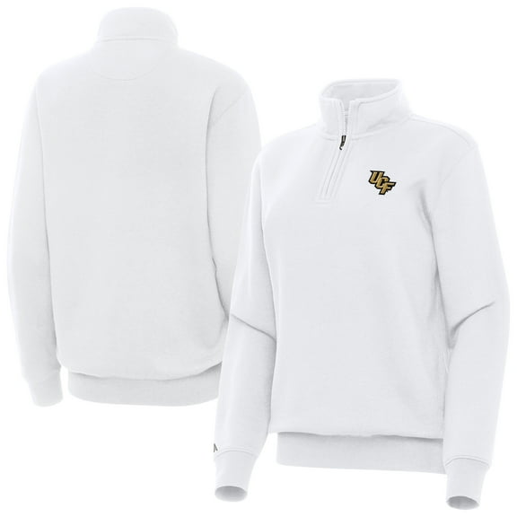 Women's Antigua White UCF Knights Victory Quarter-Zip Sweatshirt
