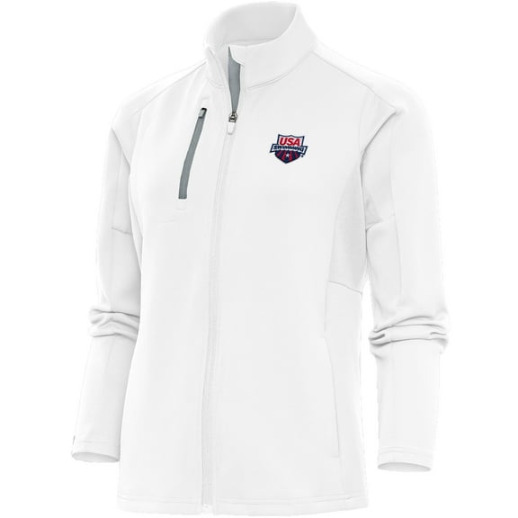 Women's Antigua  White USA Swimming Generation Full-Zip Jacket