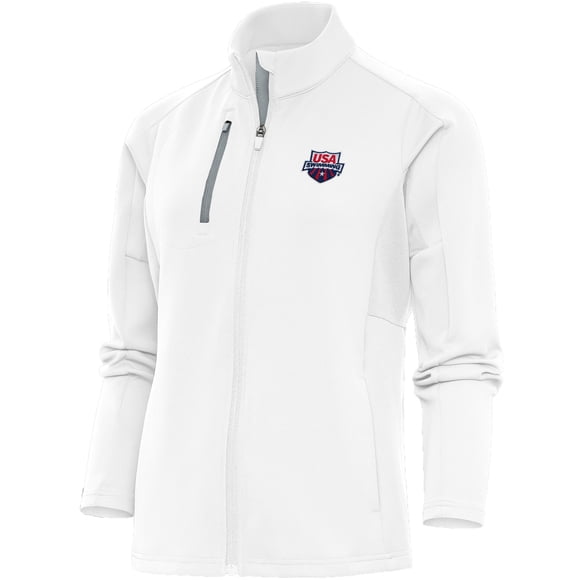Women's Antigua White USA Swimming Generation Full-Zip Jacket
