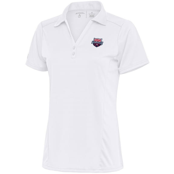 Women's Antigua  White USA Swimming Tribute Polo