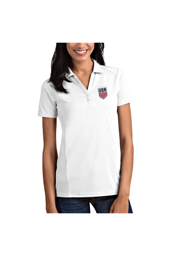 Women's Antigua White USWNT Tribute Polo