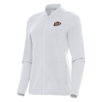 Women's Antigua White UTEP Miners Continual Full-Zip Jacket
