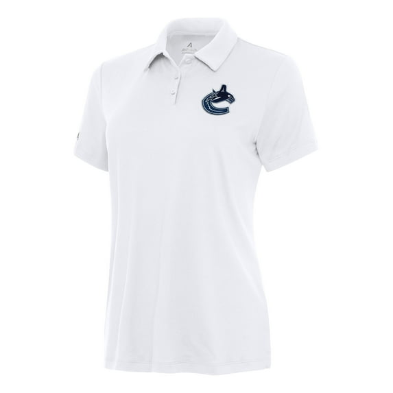 Women's Antigua White Vancouver Canucks Reprocess Polo