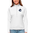 thumbnail image 1 of Women's Antigua White Vancouver Canucks Tribute Quarter-Zip Pullover Top, 1 of 1