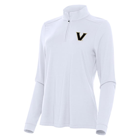 Women's Antigua White Vanderbilt Commodores Intent Quarter-Zip Top