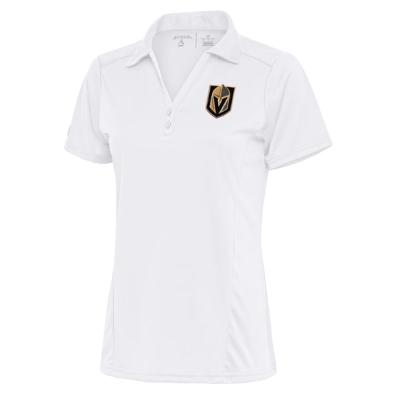 Women's Antigua White Vegas Golden Knights Team Logo Tribute Polo