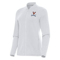 Women's Antigua White Virginia Cavaliers Continual Full-Zip Jacket