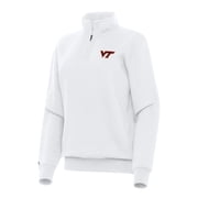 Womens Antigua White Virginia Tech Hokies Victory Quarter-Zip Sweatshirt