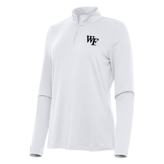 Women's Antigua White Wake Forest Demon Deacons Reprocess Quarter-Zip Top