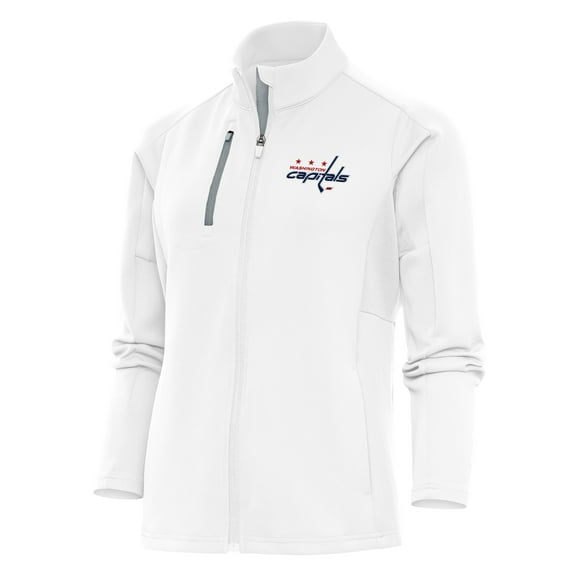 Women's Antigua White Washington Capitals Team Logo Generation Full-Zip Jacket