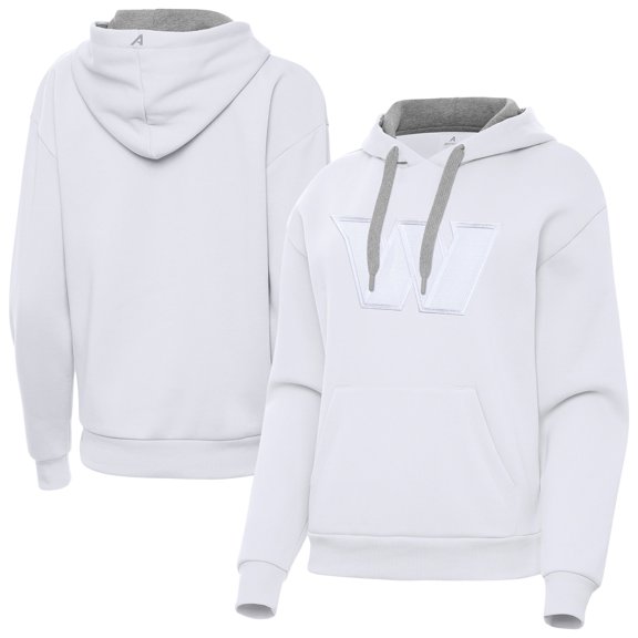 Women's Antigua White Washington Commanders Victory Pullover Hoodie