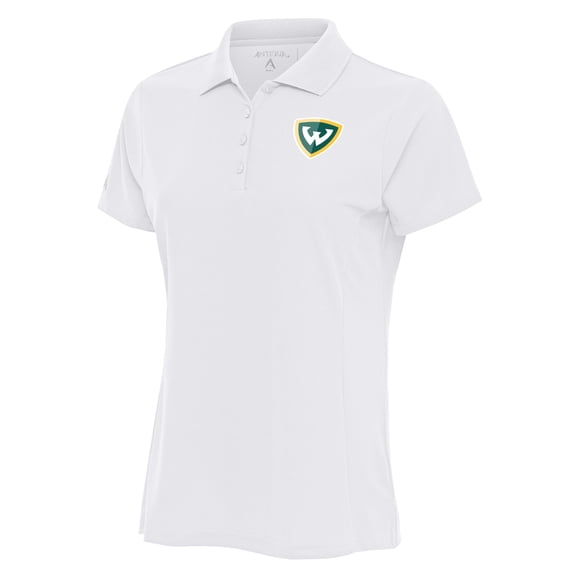 Women's Antigua White Wayne State Warriors Legacy Pique Desert Dry Polo