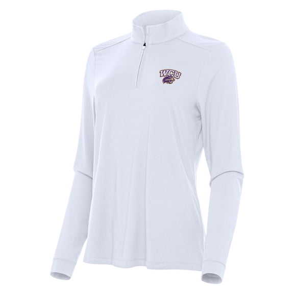 Women's Antigua White Western Carolina Catamounts Intent Quarter-Zip Top