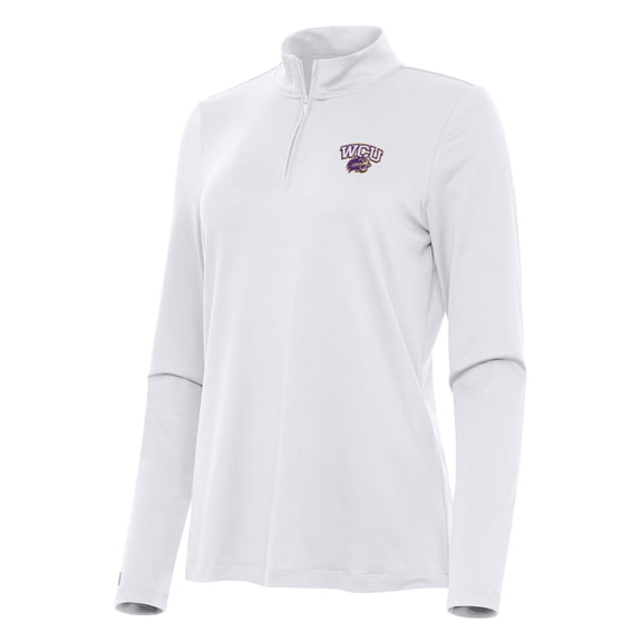 Women's Antigua White Western Carolina Catamounts Reprocess Quarter-Zip Top