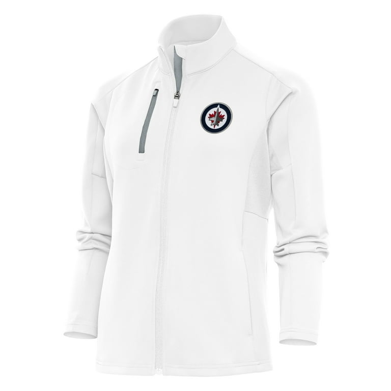 Women's Antigua White Winnipeg Jets Team Logo Generation Full-Zip