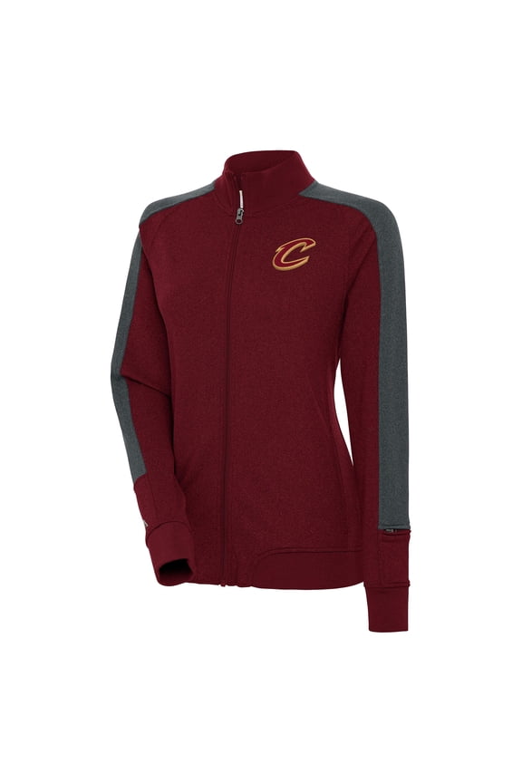 Women's Antigua Wine Cleveland Cavaliers Strike Full-Zip Track Jacket