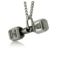 thumbnail image 1 of Women's Antique Finish Mini Dumbbell Necklace- Luke 1:37 by Shields of Strength, 1 of 4