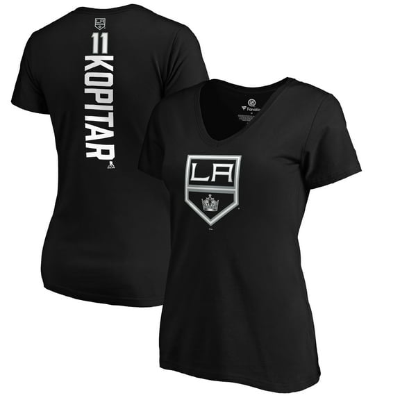 Women's Anze Kopitar Black Los Angeles Kings Playmaker V-Neck T-Shirt