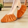 thumbnail image 1 of Women's Apron Indoor Flannel Shoe Covers Can Be Washed and Reused, Thickened, Non-Slip, Wear-Resistant, Sound-Absorbing and Warm Shoe Covers F-Orange, Kitchen Essentials Clearance Sale, 1 of 6