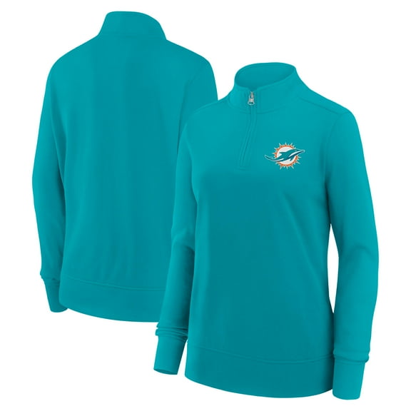 Women's Logo Athletic Aqua Miami Dolphins Velocity Quarter-Zip Jacket