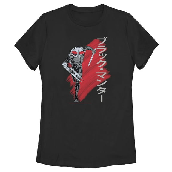 Women's Aquaman Black Manta Brush Stroke  Graphic T-Shirt