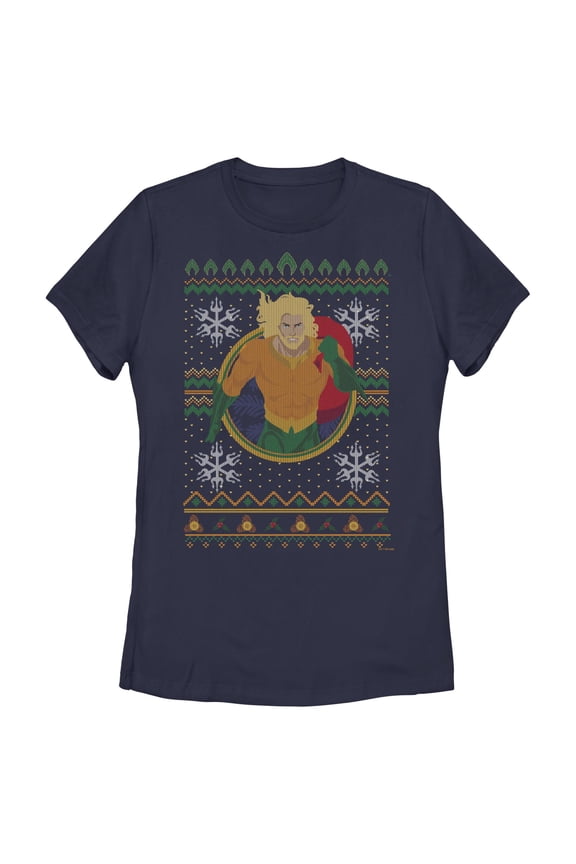 Women's Aquaman Water King Ugly Sweater Graphic T-Shirt