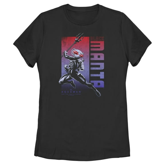 Women's Aquaman and the Lost Kingdom Black Manta Portrait Graphic Tee Black Medium